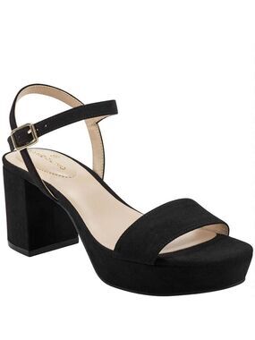 Bandolino Pennie 2 Ankle Strap Block Heel Slingback Sandals in Black - NWT